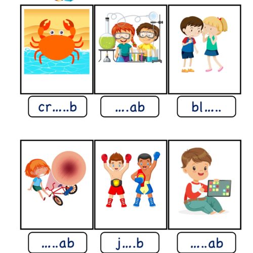 Kindergarten worksheet - ab word family - write sound 2