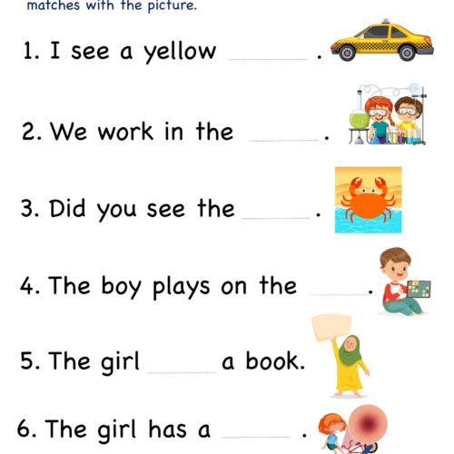 Kindergarten worksheet - ab word family - write words 7