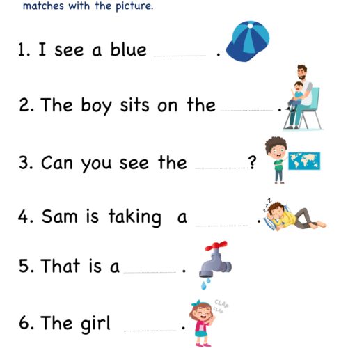 Kindergarten worksheet - ap word family - write words 1