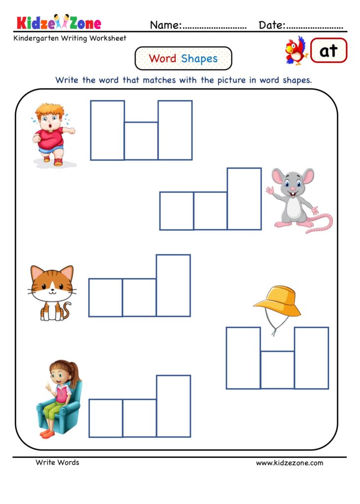 at word family - word shapes Worksheet