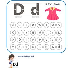 Letter D find and Color