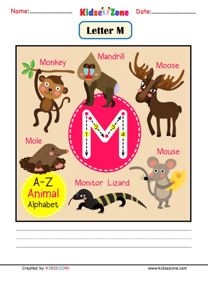 Kindergarten Letter M  Picture Card