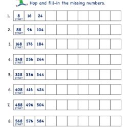 Math Number Practice skip counting by 8, Worksheet 3
