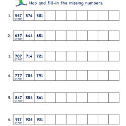 Math Number Practice worksheets skip counting by 7 -2