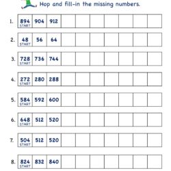 Math Number Practice worksheets skip counting by 8