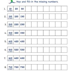 Math number practice Skip counting by 10