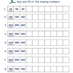 Math number practice Skip counting by 10, worksheet 2