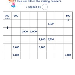 Math number worksheet Skip Counting by 100