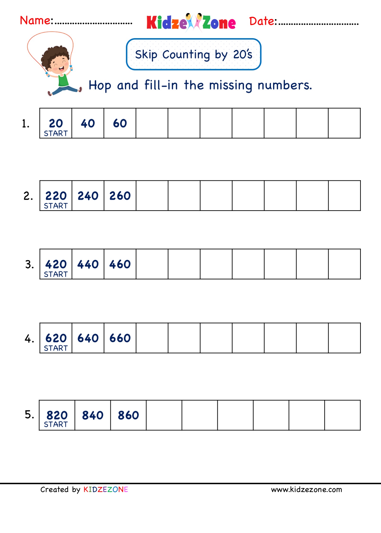 Free Printable Skip Counting Worksheets 2nd Grade