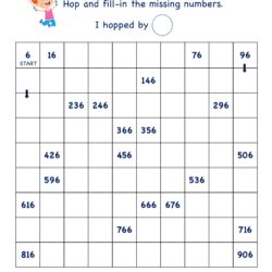 Math number worksheet Skip counting by 10, range 6 to 906
