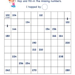 SKIP COUNTING BY 2's 102 to 280