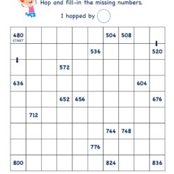 SKIP COUNTING BY 4's 480 to 836