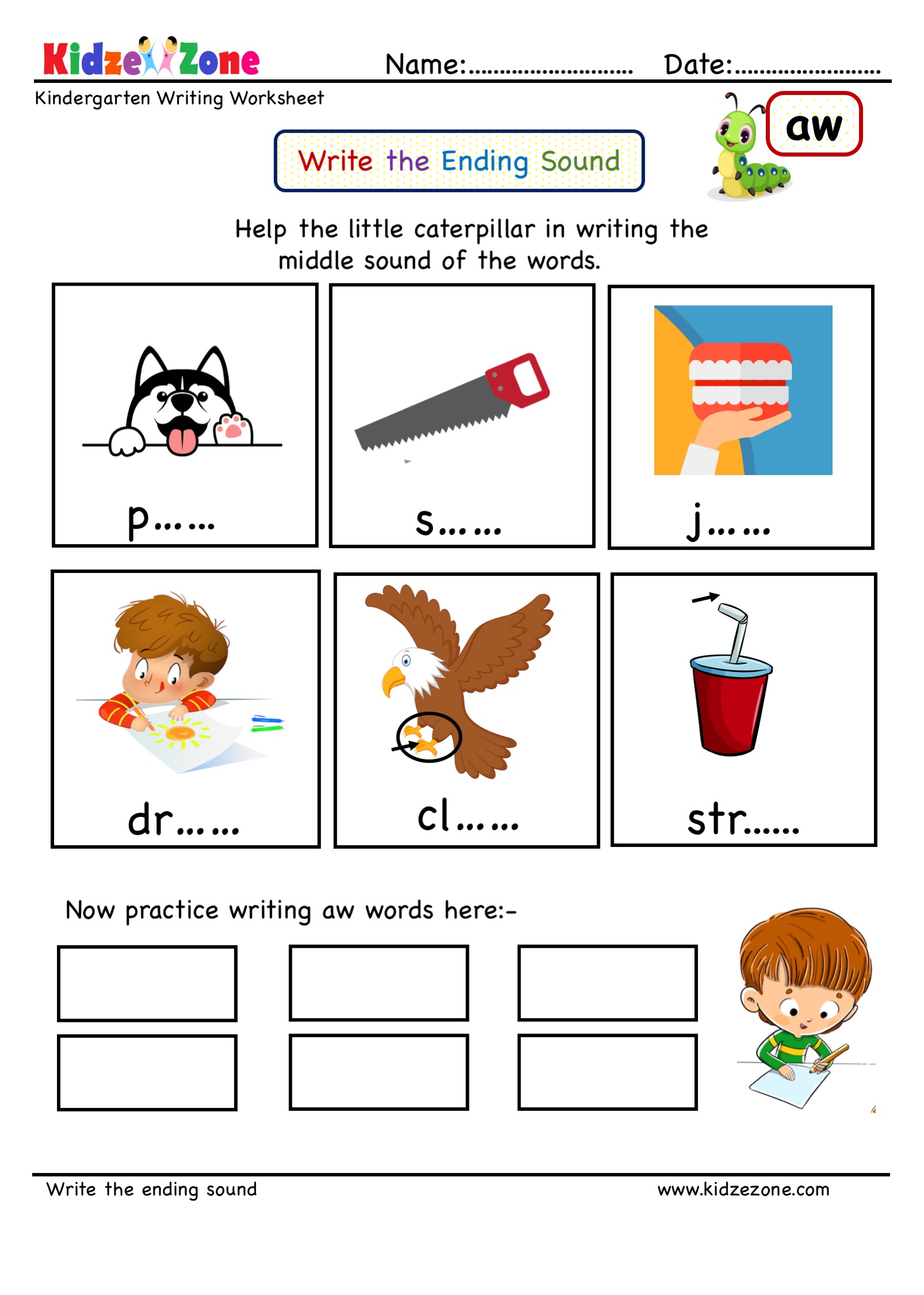 Free Printable Au And Aw Worksheets