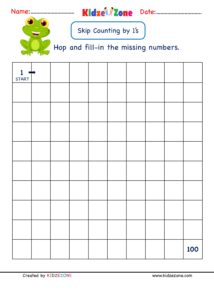 Grade 1 Math Number worksheets - Skip Counting by 1