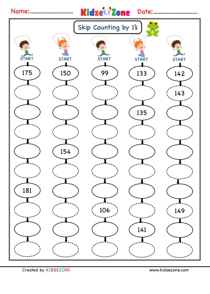 Grade 1 Skip Counting by 1 worksheet