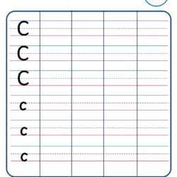 Kindergarten Letter Writing in Lines Worksheet - Letter C