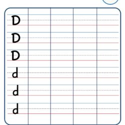 Kindergarten Letter Writing in Lines Worksheet - Letter D