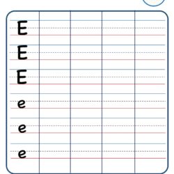 Kindergarten Letter Writing in Lines Worksheet - Letter E