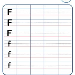 Kindergarten Letter Writing in Lines Worksheet - Letter F
