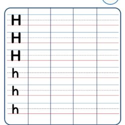 Kindergarten Letter Writing in Lines Worksheet - Letter H