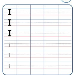 Kindergarten Letter Writing in Lines Worksheet - Letter I