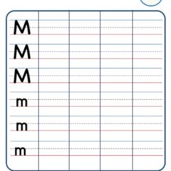 Kindergarten Letter Writing in Lines Worksheet - Letter M