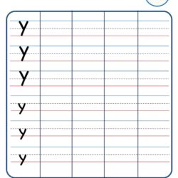 Kindergarten Letter Writing in Lines Worksheet - Letter Y