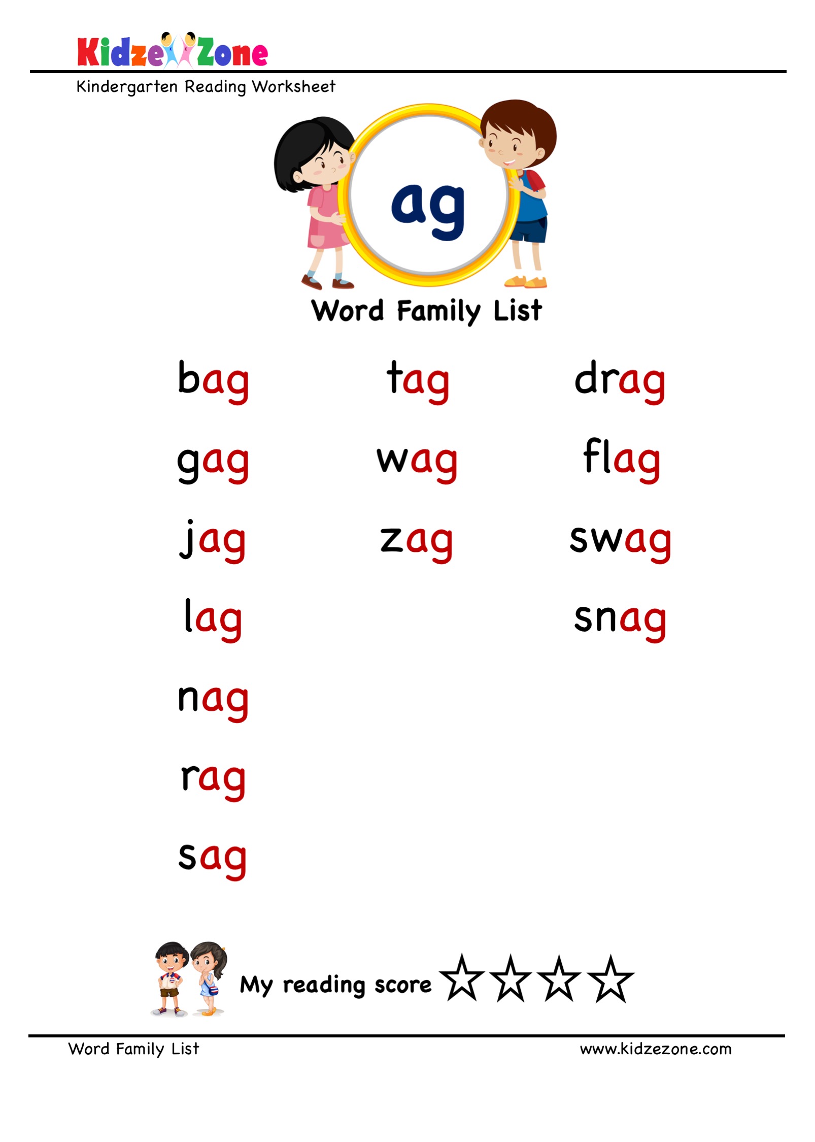 Free Printable Ap Word Family Worksheets