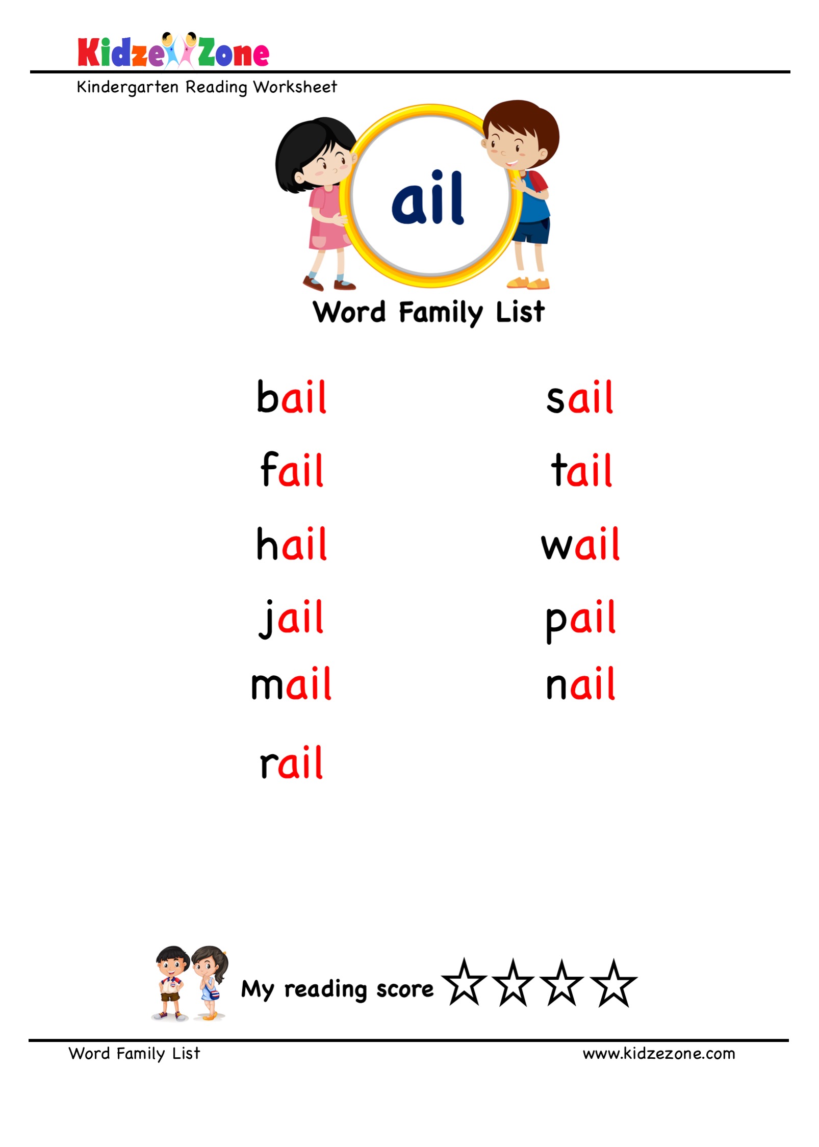 Explore and learn words from "ail" word family