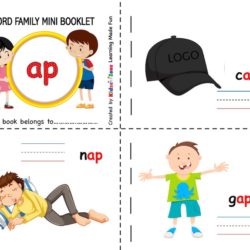 Kindergarten ap word family worksheet : Picture booklet