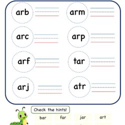 Kindergarten ar word family Unscramble worksheet 1