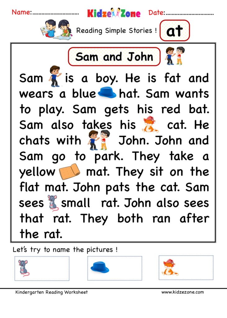 at word-family Reading comprehension Worksheet