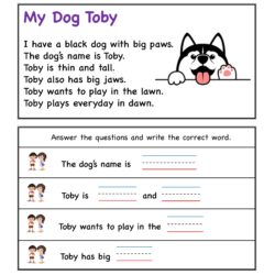Kindergarten worksheet - aw word family - comprehension 2