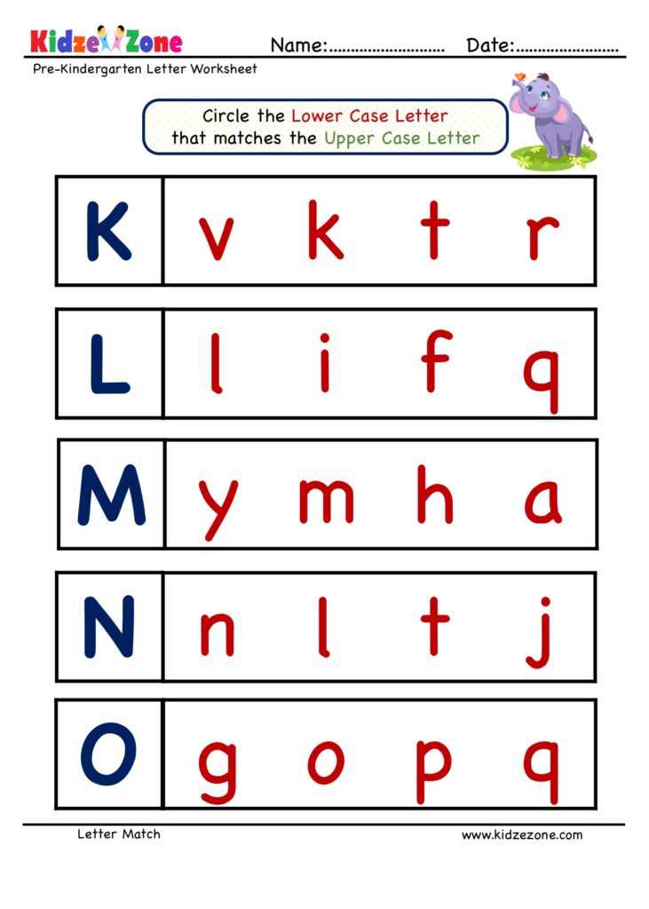 Letter Matching Upper Case to Lower Case Alphabets P to T