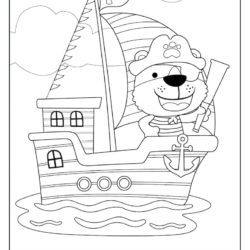 Pirate bear coloring sheet