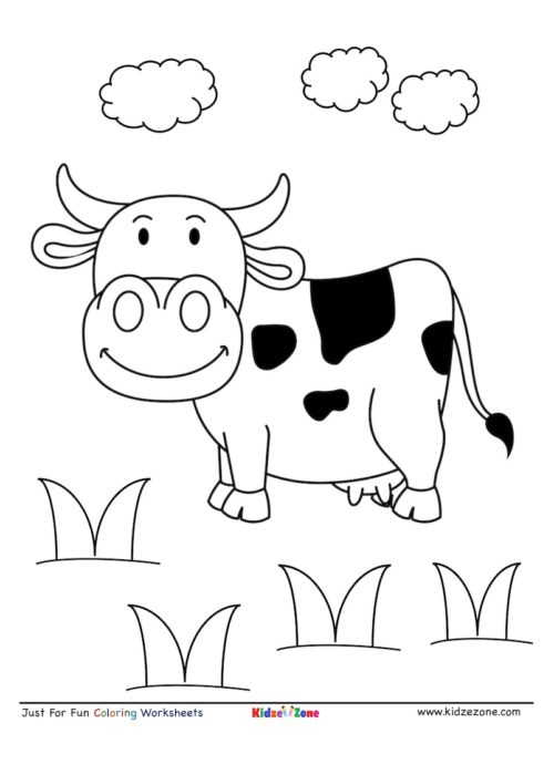 Cow coloring page - KidzeZone