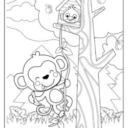 Climbing Monkey coloring page
