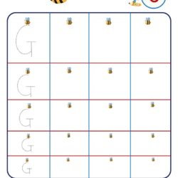 Kindergarten letter writing in multiple sizes - Letter G