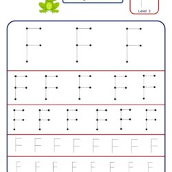 Pre Writing Letter F Tracing worksheet - Different Sizes