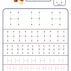 Pre Writing Letter H Tracing worksheet - Different Sizes