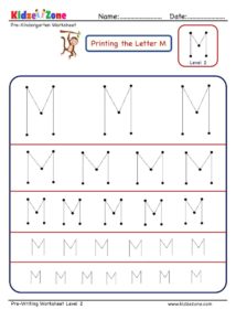How to master Letter M with letter tracing worksheet in multiple sizes