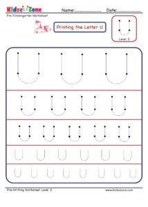 How to master Letter U with letter tracing worksheet in multiple sizes