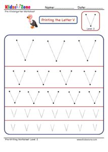 How to master Letter V with letter tracing worksheet in multiple sizes