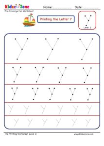 How to master Letter Y with letter tracing worksheet in multiple sizes