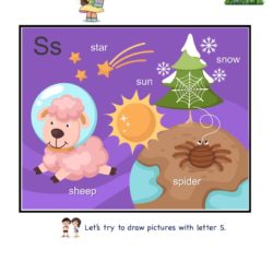 Letter S picture card worksheets. Expand child's letter recognition skills by linking letter to picture clue