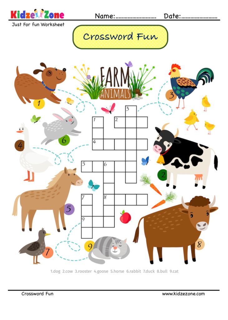Animal Crossword Puzzle 12