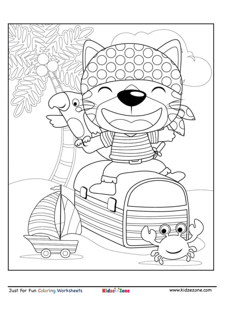 Pirate bear Coloring Sheet