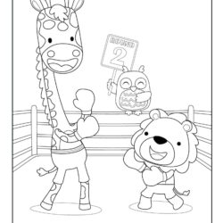 Boxing Match Coloring Page