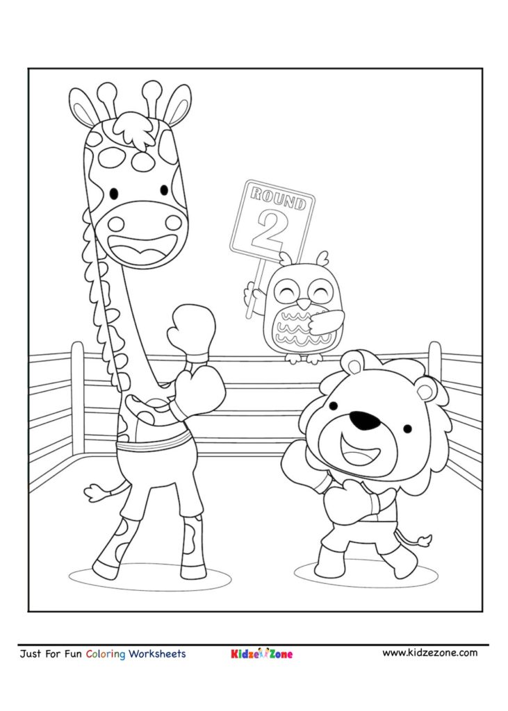 Letter B - Boxing Match Coloring Page