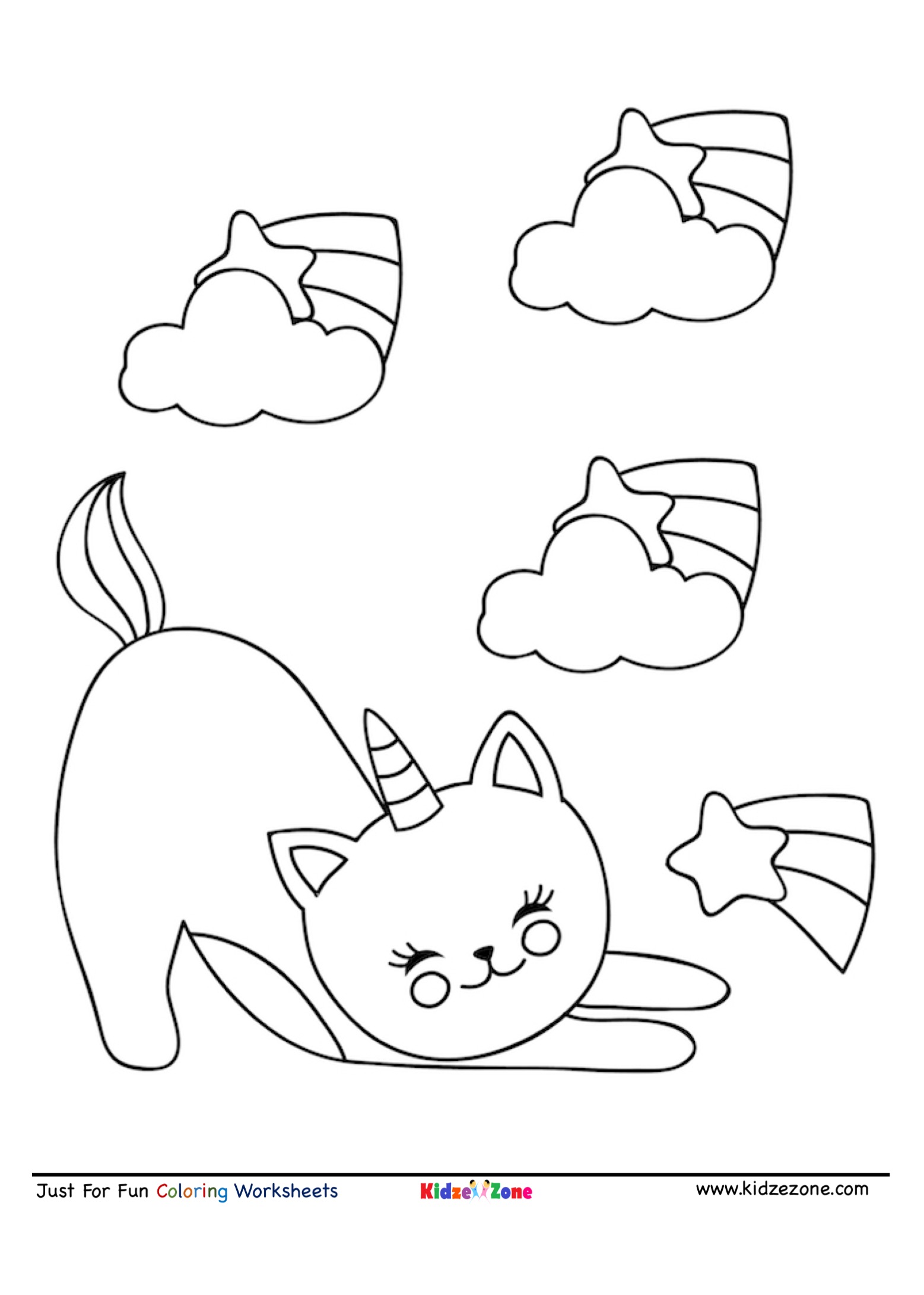 Download Playful cat cartoon Coloring Page - KidzeZone